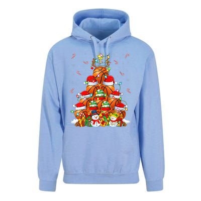 Basketball Xmas Lighting Tree Santa Basketball Christmas Meaningful Gift Unisex Surf Hoodie