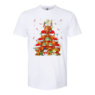 Basketball Xmas Lighting Tree Santa Basketball Christmas Meaningful Gift Softstyle CVC T-Shirt