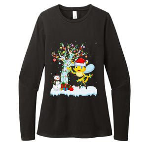 Bee Xmas Lighting Tree Santa Hat Bee Christmas Womens CVC Long Sleeve Shirt