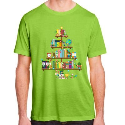 Bookworm Xmas Lighting Librarian Library Book Christmas Tree Cool Gift Adult ChromaSoft Performance T-Shirt