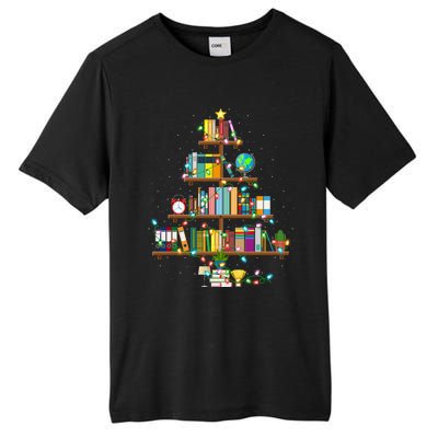 Bookworm Xmas Lighting Librarian Library Book Christmas Tree Cool Gift Tall Fusion ChromaSoft Performance T-Shirt