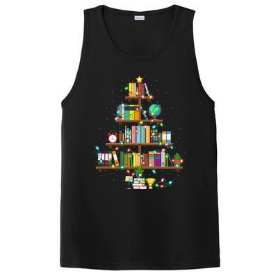 Bookworm Xmas Lighting Librarian Library Book Christmas Tree Cool Gift PosiCharge Competitor Tank