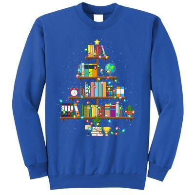 Bookworm Xmas Lighting Librarian Library Book Christmas Tree Cool Gift Sweatshirt