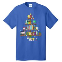 Bookworm Xmas Lighting Librarian Library Book Christmas Tree Cool Gift Tall T-Shirt