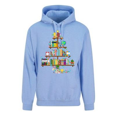 Bookworm Xmas Lighting Librarian Library Book Christmas Tree Cool Gift Unisex Surf Hoodie