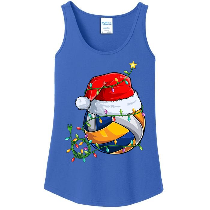 Basketball Xmas Lighting Santa Basketball Christmas Gift Ladies Essential Tank