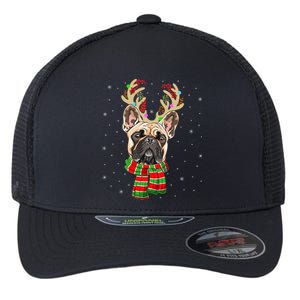 Bulldog Xmas Lighting Holiday Santa Bulldog Christmas Cute Gift Flexfit Unipanel Trucker Cap