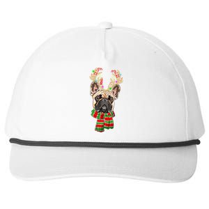 Bulldog Xmas Lighting Holiday Santa Bulldog Christmas Cute Gift Snapback Five-Panel Rope Hat