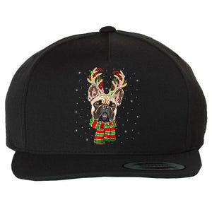 Bulldog Xmas Lighting Holiday Santa Bulldog Christmas Cute Gift Wool Snapback Cap