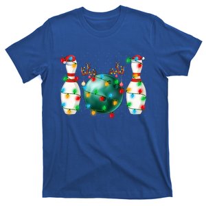 Bowling Xmas Lighting Santa Hat Bowling Christmas Meaningful Gift T-Shirt