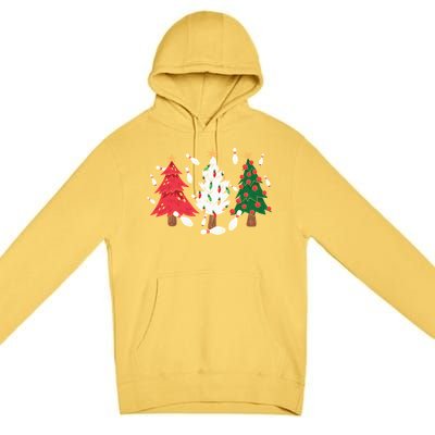 Bowling Xmas Lighting Santa Bowling Christmas Tree Great Gift Premium Pullover Hoodie