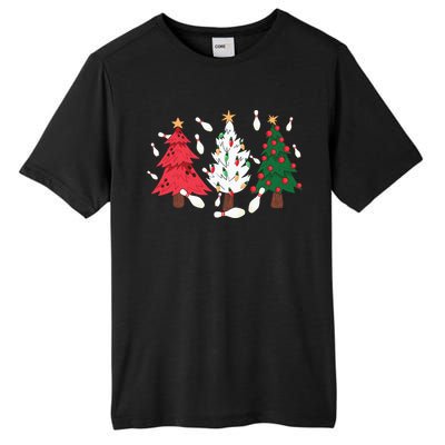 Bowling Xmas Lighting Santa Bowling Christmas Tree Great Gift Tall Fusion ChromaSoft Performance T-Shirt