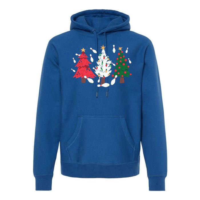 Bowling Xmas Lighting Santa Bowling Christmas Tree Great Gift Premium Hoodie