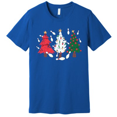 Bowling Xmas Lighting Santa Bowling Christmas Tree Great Gift Premium T-Shirt