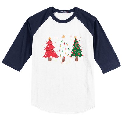 Bowling Xmas Lighting Santa Bowling Christmas Tree Great Gift Baseball Sleeve Shirt