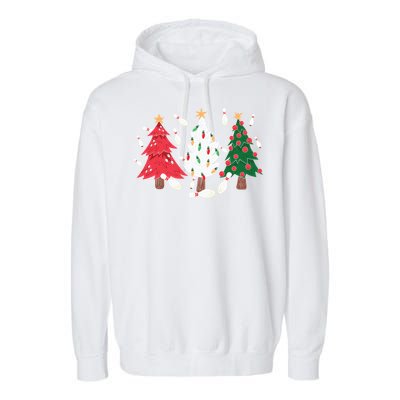 Bowling Xmas Lighting Santa Bowling Christmas Tree Great Gift Garment-Dyed Fleece Hoodie