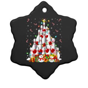 Bowling Xmas Lighting Tree Santa Bowling Christmas Gift Ceramic Star Ornament