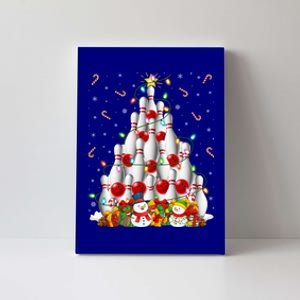 Bowling Xmas Lighting Tree Santa Bowling Christmas Gift Canvas