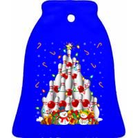 Bowling Xmas Lighting Tree Santa Bowling Christmas Gift Ceramic Bell Ornament