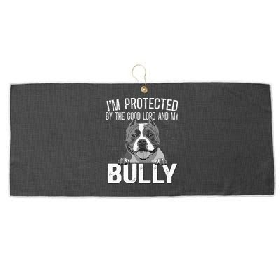 Bully Xl Pitbull Protected By The Lord And My American Bully Large Microfiber Waffle Golf Towel