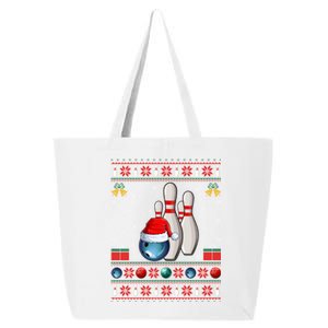 Bowling Xmas Sweater Ugly Santa Bowling Christmas Gift 25L Jumbo Tote