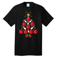 Bowling Xmas Tree Funny Holiday Gift Bowling Lover Christmas Cute Gift Tall T-Shirt