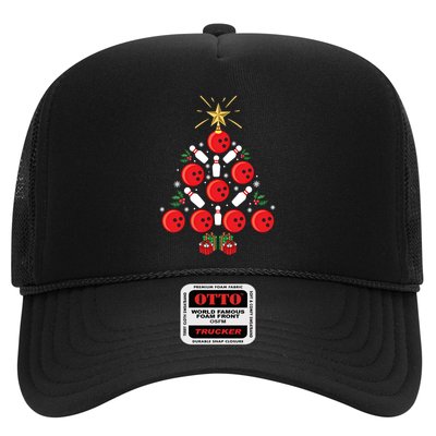 Bowling Xmas Tree Funny Holiday Gift Bowling Lover Christmas Cute Gift Trucker Hat