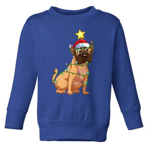 Bulldog Xmas Tree Lighting Santa Bulldog Christmas Gift Toddler Sweatshirt