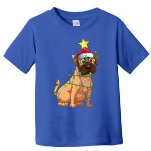 Bulldog Xmas Tree Lighting Santa Bulldog Christmas Gift Toddler T-Shirt