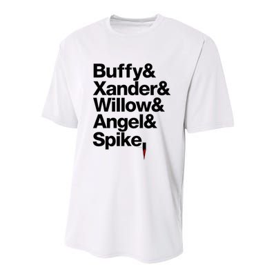 Buffy Xander Willow Angel Spike Youth Performance Sprint T-Shirt