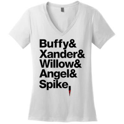 Buffy Xander Willow Angel Spike Women's V-Neck T-Shirt