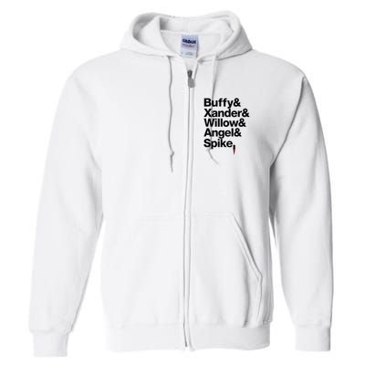 Buffy Xander Willow Angel Spike Full Zip Hoodie
