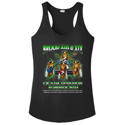 Brood Xix Xiii Cicada Invasion Summer 2024 Cicada 80s Band Ladies PosiCharge Competitor Racerback Tank