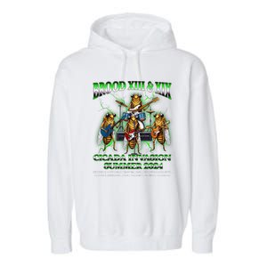 Brood Xix Xiii Cicada Invasion Summer 2024 Cicada 80s Band Garment-Dyed Fleece Hoodie