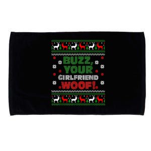 Buzz Xmas Your Girlfriend Woof! Ugly Christmas Sweater Microfiber Hand Towel