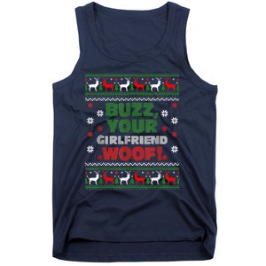 Buzz Xmas Your Girlfriend Woof! Ugly Christmas Sweater Tank Top