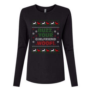 Buzz Xmas Your Girlfriend Woof! Ugly Christmas Sweater Womens Cotton Relaxed Long Sleeve T-Shirt