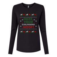 Buzz Xmas Your Girlfriend Woof! Ugly Christmas Sweater Womens Cotton Relaxed Long Sleeve T-Shirt