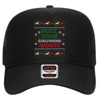 Buzz Xmas Your Girlfriend Woof! Ugly Christmas Sweater High Crown Mesh Back Trucker Hat