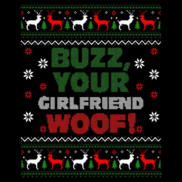 Buzz Xmas Your Girlfriend Woof! Ugly Christmas Sweater Backpack