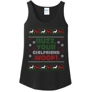 Buzz Xmas Your Girlfriend Woof! Ugly Christmas Sweater Ladies Essential Tank