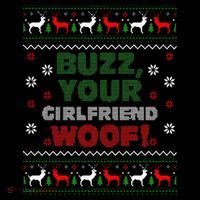 Buzz Xmas Your Girlfriend Woof! Ugly Christmas Sweater Flatbill Hat