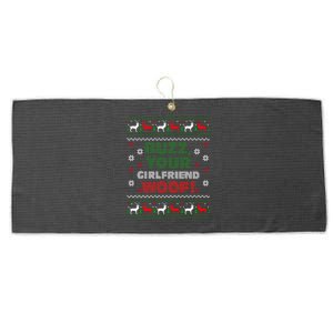 Buzz Xmas Your Girlfriend Woof! Ugly Christmas Sweater Large Microfiber Waffle Golf Towel