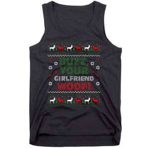 Buzz Xmas Your Girlfriend Woof! Ugly Christmas Sweater Tank Top