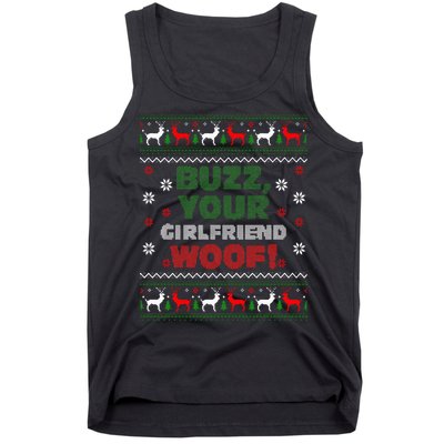 Buzz Xmas Your Girlfriend Woof! Ugly Christmas Sweater Tank Top