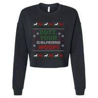 Buzz Xmas Your Girlfriend Woof! Ugly Christmas Sweater Cropped Pullover Crew