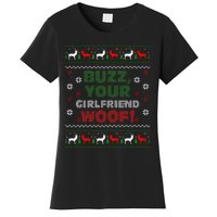 Buzz Xmas Your Girlfriend Woof! Ugly Christmas Sweater Women's T-Shirt