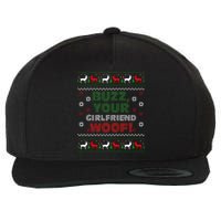 Buzz Xmas Your Girlfriend Woof! Ugly Christmas Sweater Wool Snapback Cap