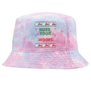 Buzz Xmas Your Girlfriend Woof! Ugly Christmas Sweater Tie-Dyed Bucket Hat