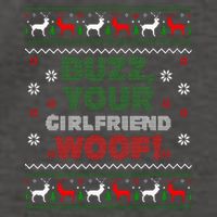 Buzz Xmas Your Girlfriend Woof! Ugly Christmas Sweater Vector Backpack